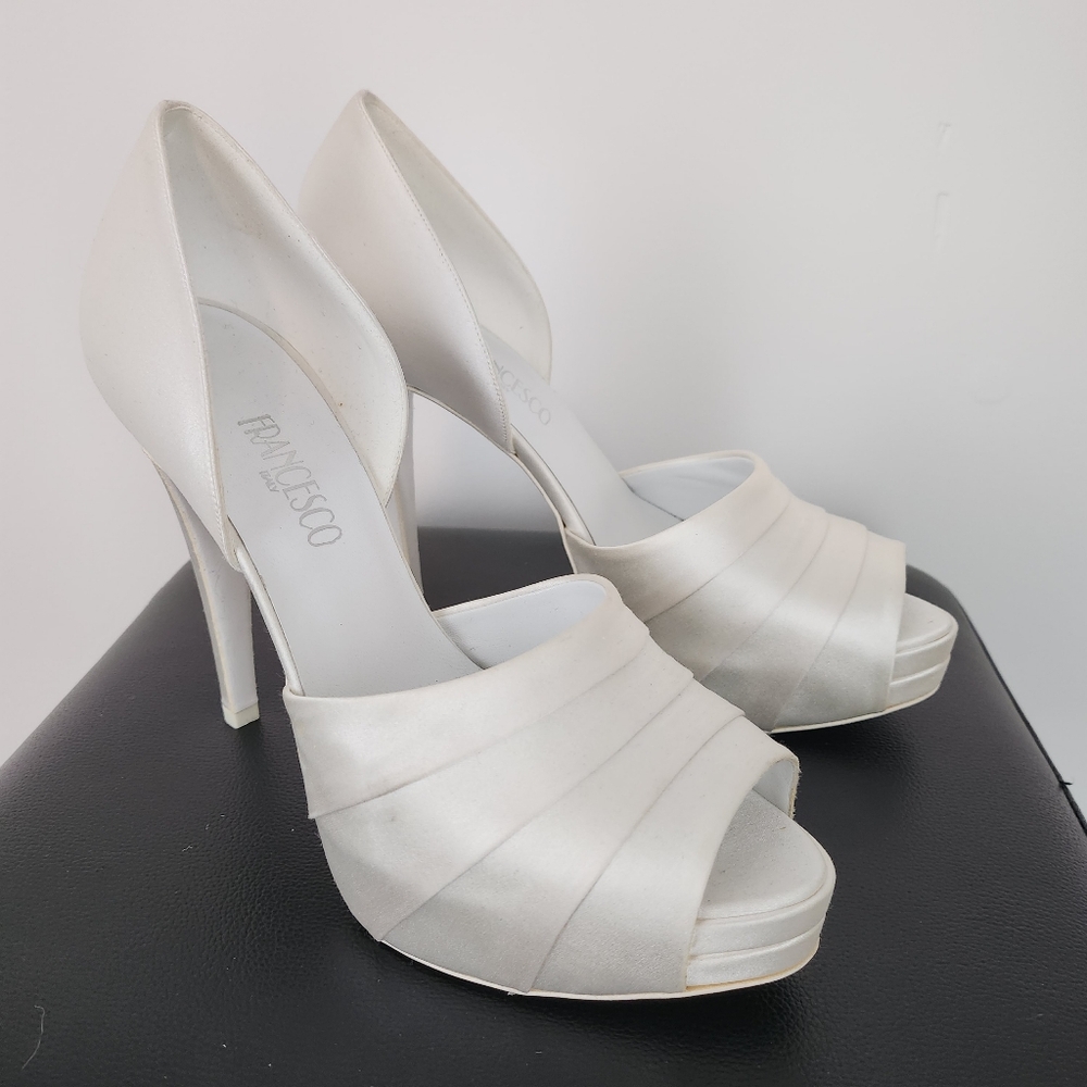 White Silk High Stiletto Heels
